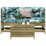 Gossi set mobilier de gradina cu perne, 3 piese, lemn de pin tratat