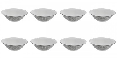 Set boluri, 8 piese, 1.65 L, Portelan, Alb model foto
