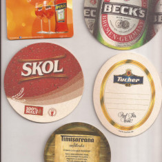 N20 - Lot 10 bucati diferite - suport pentru bere din carton / coaster