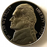 AMERICA 5 CENTS 2003 PROOF LITERA S,(Monticello - Thomas Jefferson.), America de Nord, Cupru-Nichel