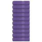 Prosoape maini vidaXL, 10 buc, Violet, 50x100 cm, 100% bumbac, 360 g/m&sup2;, Oeko-Tex, absorbante, moi
