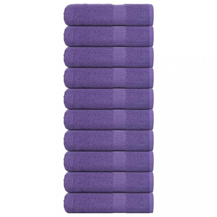 vidaXL Prosoape de m&acirc;nă 10 buc Violet 50x100 cm 360 g/m&sup2; 100% bumbac 136880
