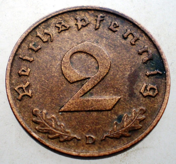 2.870 GERMANIA 2 REICHSPFENNIG 1938 D