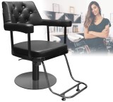 Scaun de frizerie Ezra hidraulic rotativ pentru salon de coafură suport pentru picioare cromat scaun de frizerie