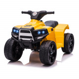 Cumpara ieftin ATV electric pentru copii cu lumini si claxon 6V, 3 km/h, 18-36 luni, Negru/Galben HOMCOM | Aosom RO