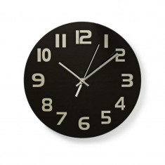 Ceas de perete Quartz, cifre arabe, diametru 30 cm, negru foto