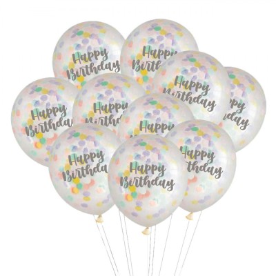Set Baloane Petrecere, Model Happy Birthday, Multicolor, 30 cm, 10 Bucăți, Latex foto