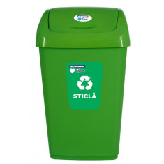 Cos Gunoi Pentru Reciclare Selectiva Cu Capac Batant Heinner 50L Verde 31522710