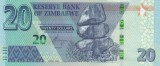 Bancnota Zimbabwe 20 Dolari 2020 - PNew UNC ( hibrid )