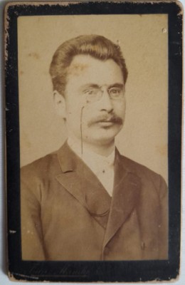 Foto CDV Franz Mandy veche sec XIX Bucuresci / Bucuresti portret barbat foto