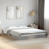 vidaXL Cadru de pat, gri beton, 160x200 cm, lemn prelucrat 842010