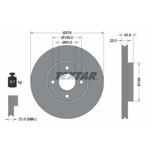 Set disc frana Ford B-Max (Jk) 10.12-, B-Max Van (Jk) 08.12-, Fiesta Sedan 04.10-04.17, Fiesta 6 (Cb1 Ccn) 06.08-04.17, Fiesta 6 Van 08.08-04.17, Tou