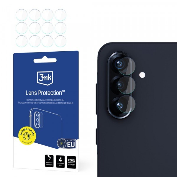 Folie de protectie Camera Spate 3MK Protection pentru Samsung Galaxy A26 A266, Sticla Securizata, Set 4 bucati, Transparenta