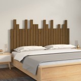 Cumpara ieftin Tăblie de pat de perete maro miere 146,5x3x80 cm lemn masiv pin