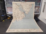 Hartă color M.D. Moldoveanu 1929 - Cetatea Albă Odesa Limanul Nistrului scara 1:300.000 47x31cm