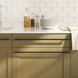 vidaXL M&acirc;nere de dulap, 10 buc., negru, 480 mm, oțel inoxidabil