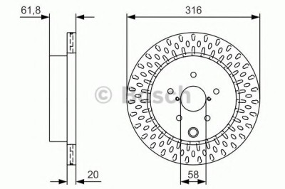 Disc frana SUBARU IMPREZA Hatchback (GR, GH, G3) (2007 - 2016) BOSCH 0 986 479 V05 foto