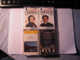 LOT de 4 casete audio cu muzica clasica: Chopin, Brahms, Strauss, Pavarotti