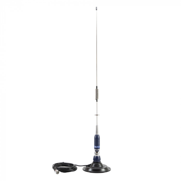 Antena CB PNI ML75, rabatabila, 26-28MHz, 300W cu baza magnetica inclusa, lungime 90cm PNI-ML75-BM