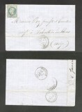 France 1870 Postal History Rare Cover + Content AURILLAC DB.341