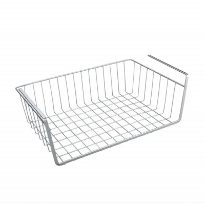 Suport metalic tip cos pentru depozitare sub raft Pufo pentru casa si bucatarie, multifunctional, 40 x 26 cm, argintiu foto