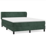 Cumpara ieftin Pat box spring cu saltea, verde inchis, 140x200 cm, catifea