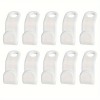 Set 10 accesorii pentru umerase haine, plastic, 5 x 2 cm, alb