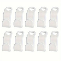 Set 10 accesorii pentru umerase haine, plastic, 5 x 2 cm, alb