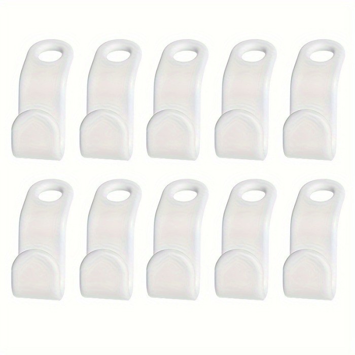 Set 10 accesorii pentru umerase haine, plastic, 5 x 2 cm, alb