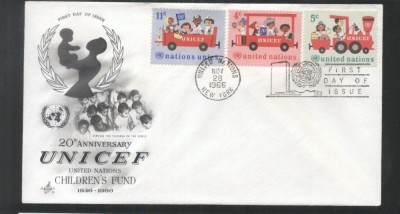 UN New York 1966 UNICEF Mi.171-173 FDC UN.139 foto