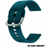 Curea din silicon compatibila cu Huawei Watch GT 3 46mm, Telescoape QR, 22mm, Sacramento Green, VD Very Dream