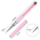 Pensulă pentru nail art, roz - 7mm, INGINAILS