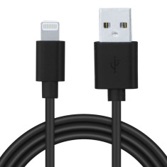 CABLU alimentare si date SPACER, pt. smartphone, USB 2.0 (T) la Lightning (T), pentru Iphone,PVC,Retail pack, 1m, black, &amp;quot;SPDC-LIGHT-PVC-BK-1.0&amp;quot; (timb foto