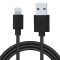 CABLU alimentare si date SPACER, pt. smartphone, USB 2.0 (T) la Lightning (T), pentru Iphone,PVC,Retail pack, 1m, black, &quot;SPDC-LIGHT-PVC-BK-1.0&quot; (timb