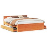 Cumpara ieftin Cadru pat fara saltea/cu tablie maro 180x200 cm lemn masiv pin