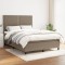 vidaXL Pat continental cu saltea gri taupe 140x200 cm material textil 3141701