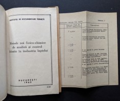 rara ANALIZA LAPTELUI Metode fizico-chimice Lapte Unt Branza Chimie alimentara Tiraj mic de Uz Intern 1965 Institutul de Documentare Tehnica Bucuresti