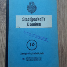 Carnet de economii Dresda Sparkasse Germania 1940 act document vechi