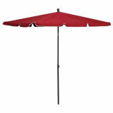 VidaXL Umbrelă de grădină cu st&acirc;lp, roșu bordo, 210x140 cm