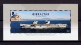 Cumpara ieftin ✅( C32 )Gibraltar 2018 " Nava militara portavion HMS Elizabeth prima data in Gibraltar ",nominal 3&pound; , colita 131, MNH