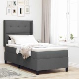 Cumpara ieftin Pat modern cu saltea și LED, gri &icirc;nchis, 90x190 cm