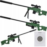 Pistol/pușcă cu bile 6 mm, 87 cm, lunetă, laser, ABS, amortizor detașabil, bipod