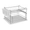 Suport pentru uscarea vaselor cu doua etaje, Kopenpal, Argintiu, Inox/Plastic, 36x29x22 cm