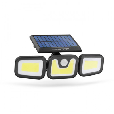 Lampa solara LED Phenom 55284, cu senzor de miscare, 10W, 600 lm, lumina alba rece, acumulator 2400 mAh 3.7V, IP65 foto