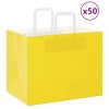 VidaXL Pungi de h&acirc;rtie 50 buc cu m&acirc;nere galbene 32x22x24 cm 4102001
