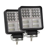 Set 2 x Proiectoare auto, patrate cu stroboscop, 174W, 58 Led-uri, 37mm, Universal