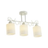 Candelabru Klausen Lyric PL3 Classic Chic 3xE27 Alb Auriu 45x29x10cm Corp Iluminat Metal Sticla Elegant pentru Living Dining Hol Design Sofisticat