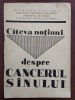 C&acirc;teva noțiuni despre cancerul s&acirc;nului - Institutul Oncologic București 1982, Editura Medicala