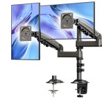 Suport Dublu pentru Monitoare - Brat Articulat cu Prindere pe Birou, Compatibil VESA 13, -27, , Reglabil pe Inaltime, Pivotare 360 , Capacitate 8 kg M