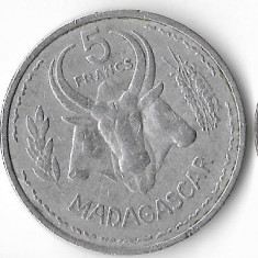 Moneda 5 francs 1953 - Madagascar